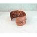 Very rustic fold formed copper cuff bracelet with braille "I am enough" Contracted Grade 2 Braille Perkins E-Z Read Slate.